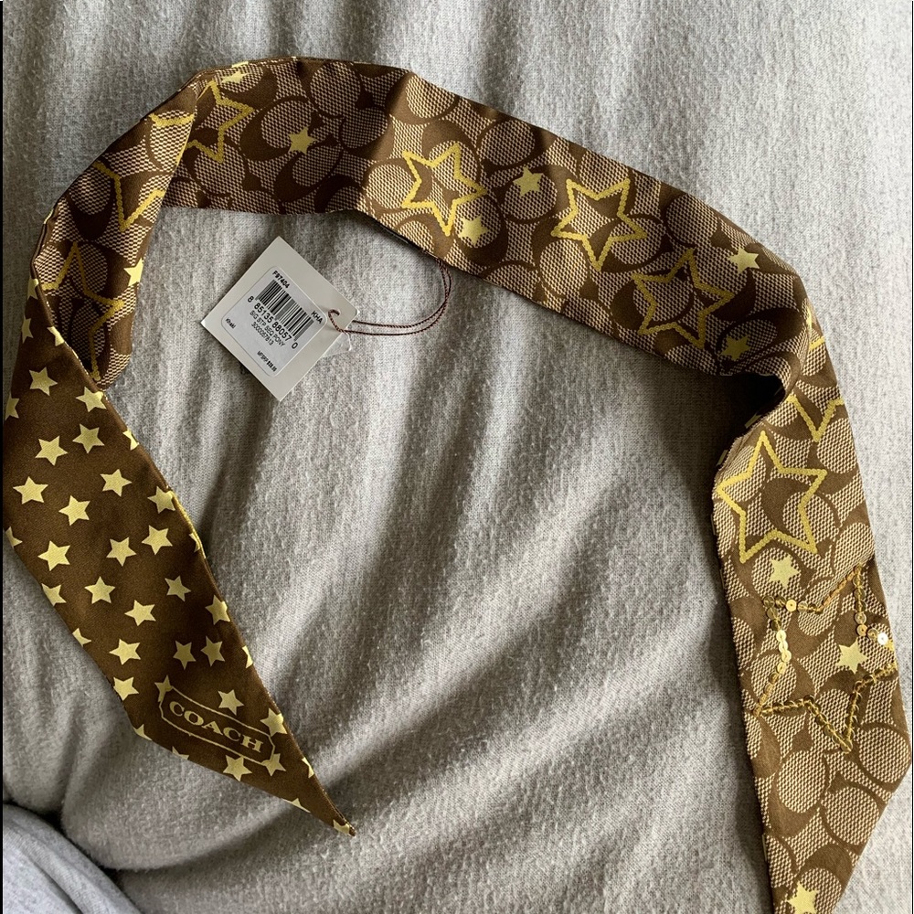 Coach silk skinny scarf/headband